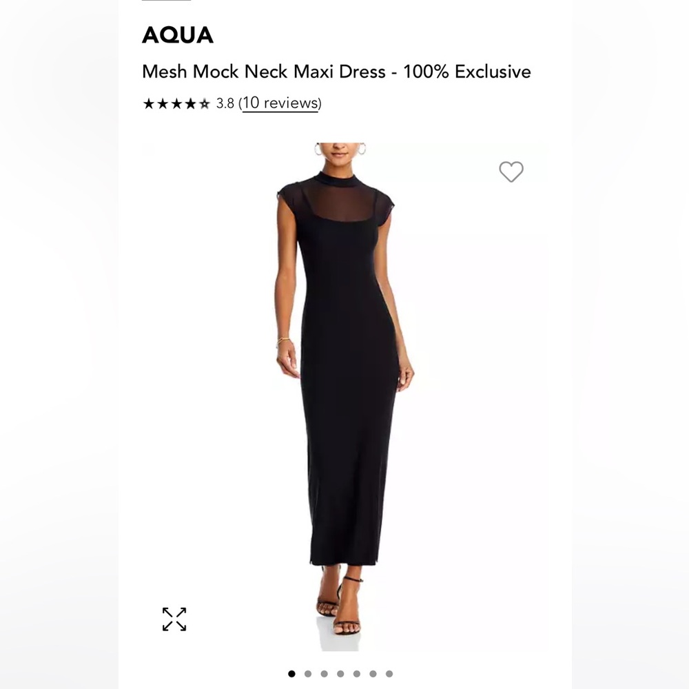 NWT Aqua mesh mock neck maxi dress in blush